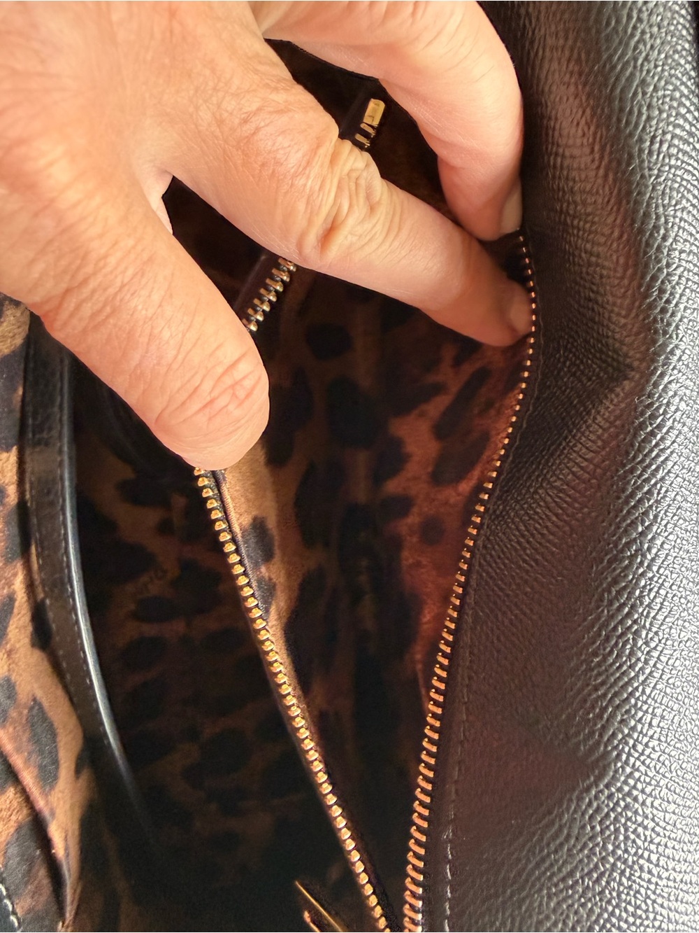 Dolce & Gabbana Black Saffiano Leather Top-Handle Satchel with Gold Hardware - Picture 4 of 9